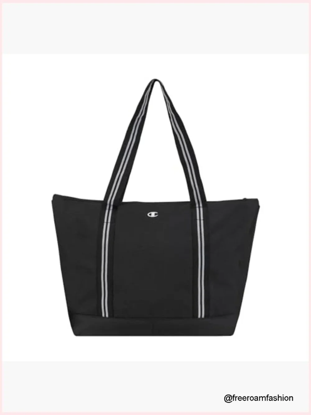 Durable Polyester Tote Bag with Zip Closure and Mesh Pockets - Picture 4 of 6